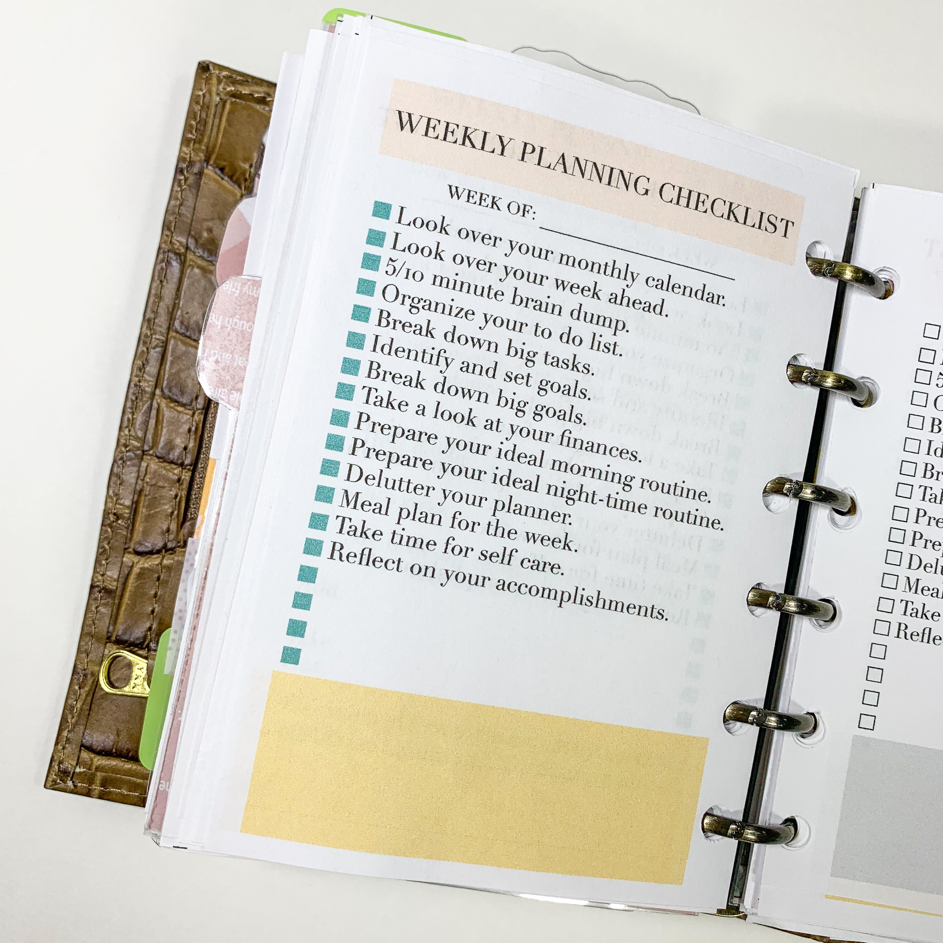 Weekly Planning Checklist