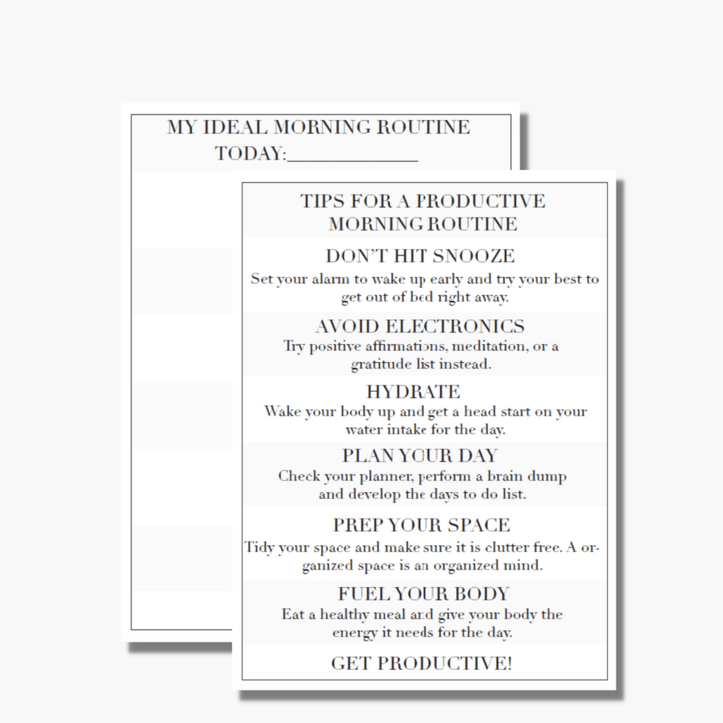 Ideal Morning Routine Tips & Morning Routine Plan