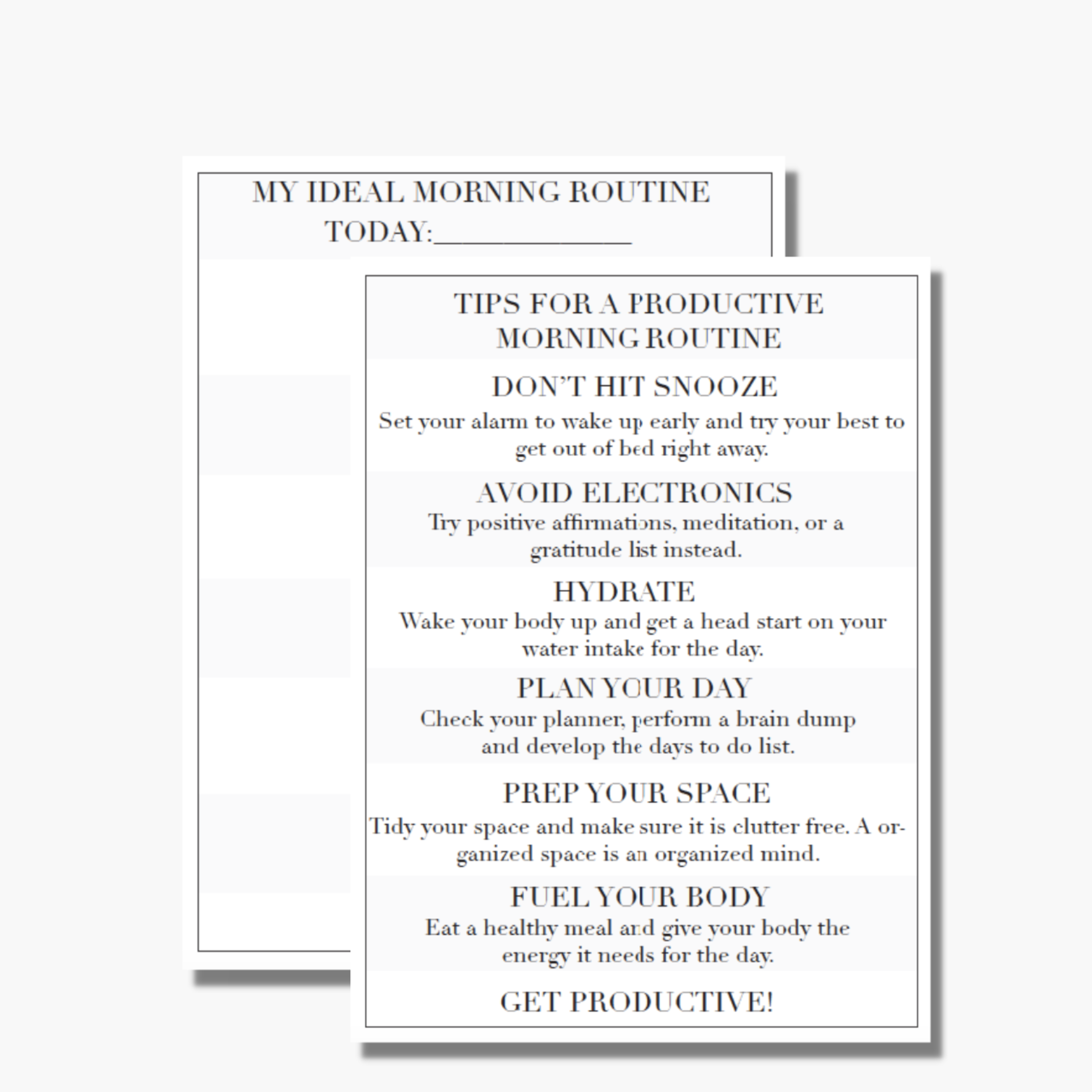 Ideal Morning Routine Tips & Morning Routine Plan