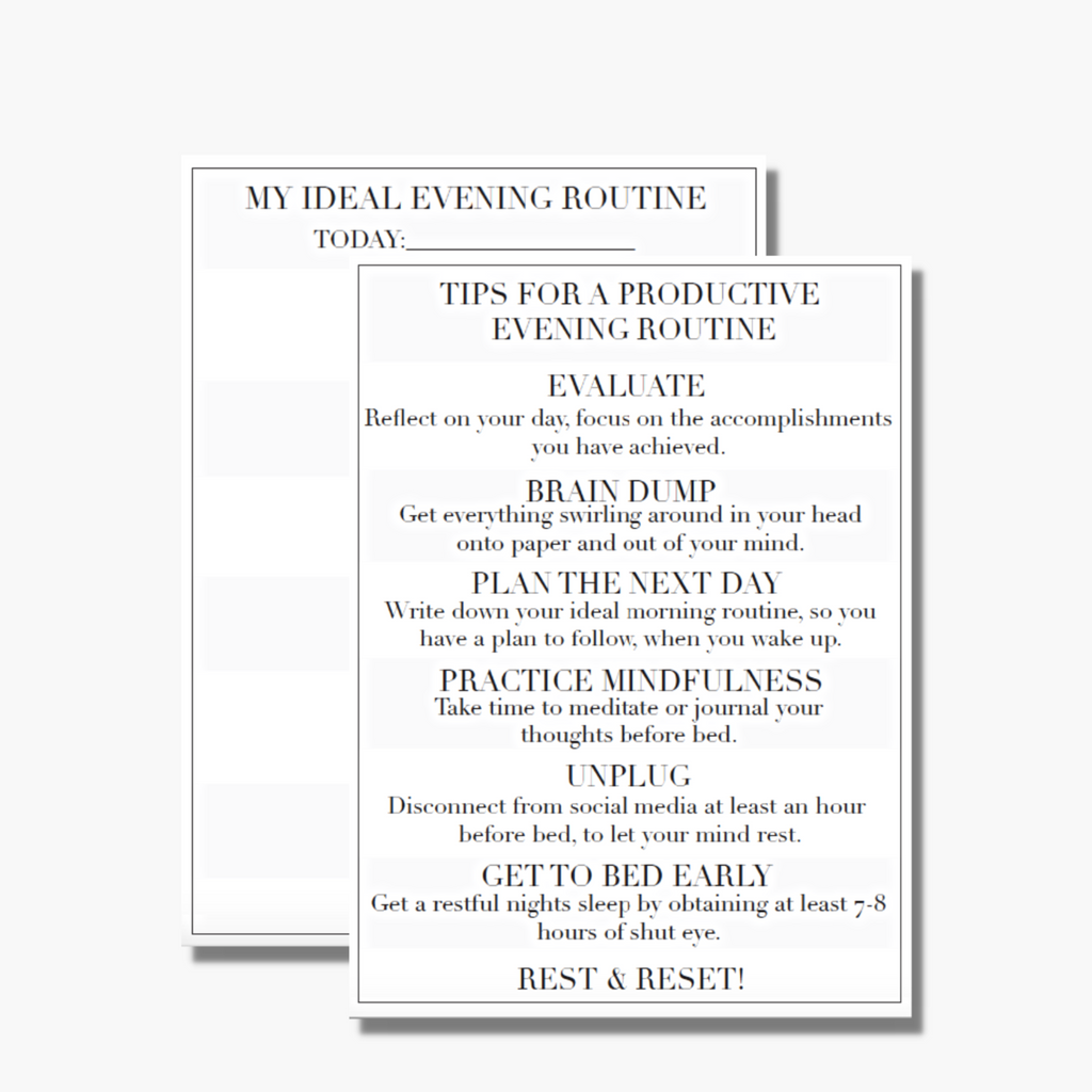 Ideal Evening Routine Tips & Evening Routine Plan