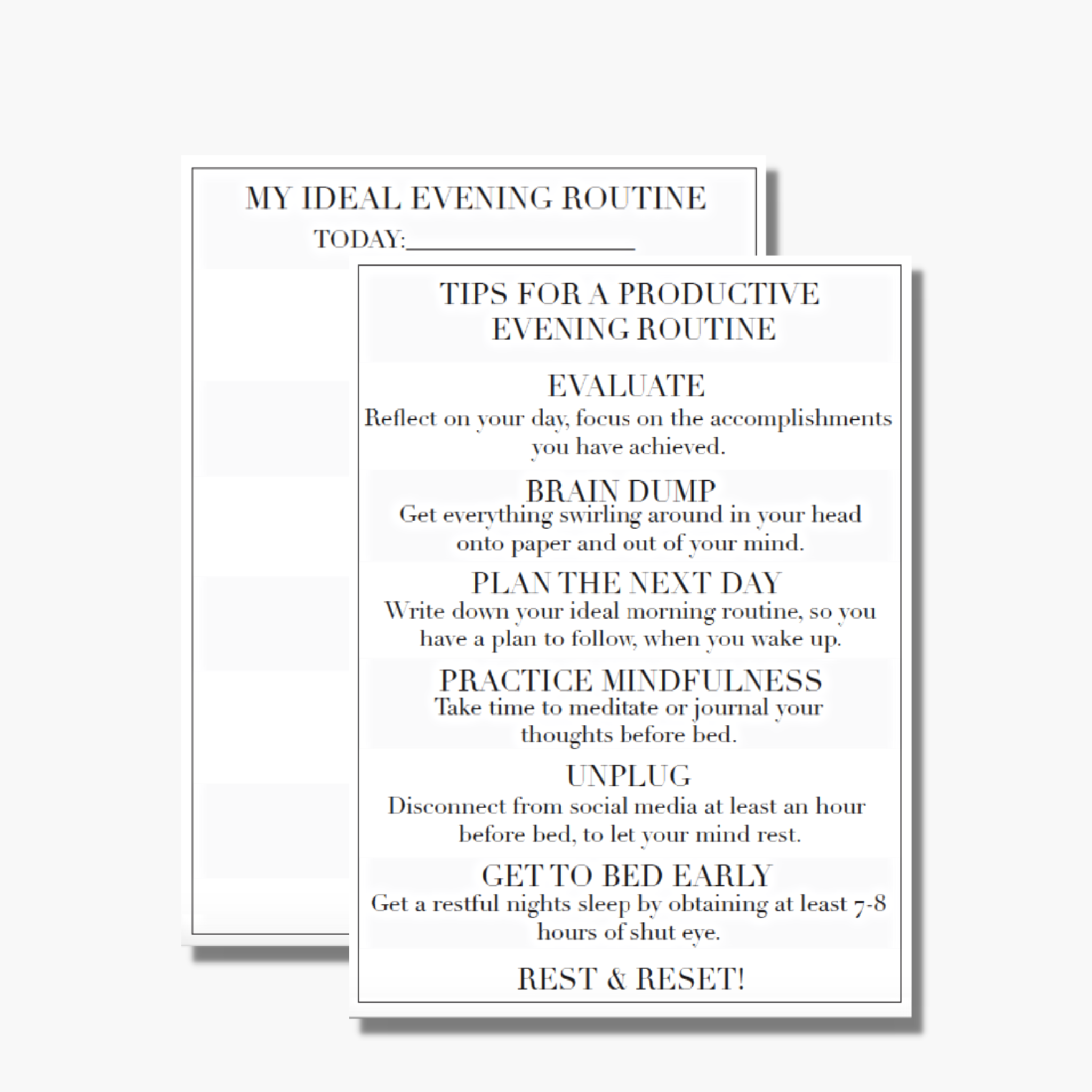Ideal Evening Routine Tips & Evening Routine Plan