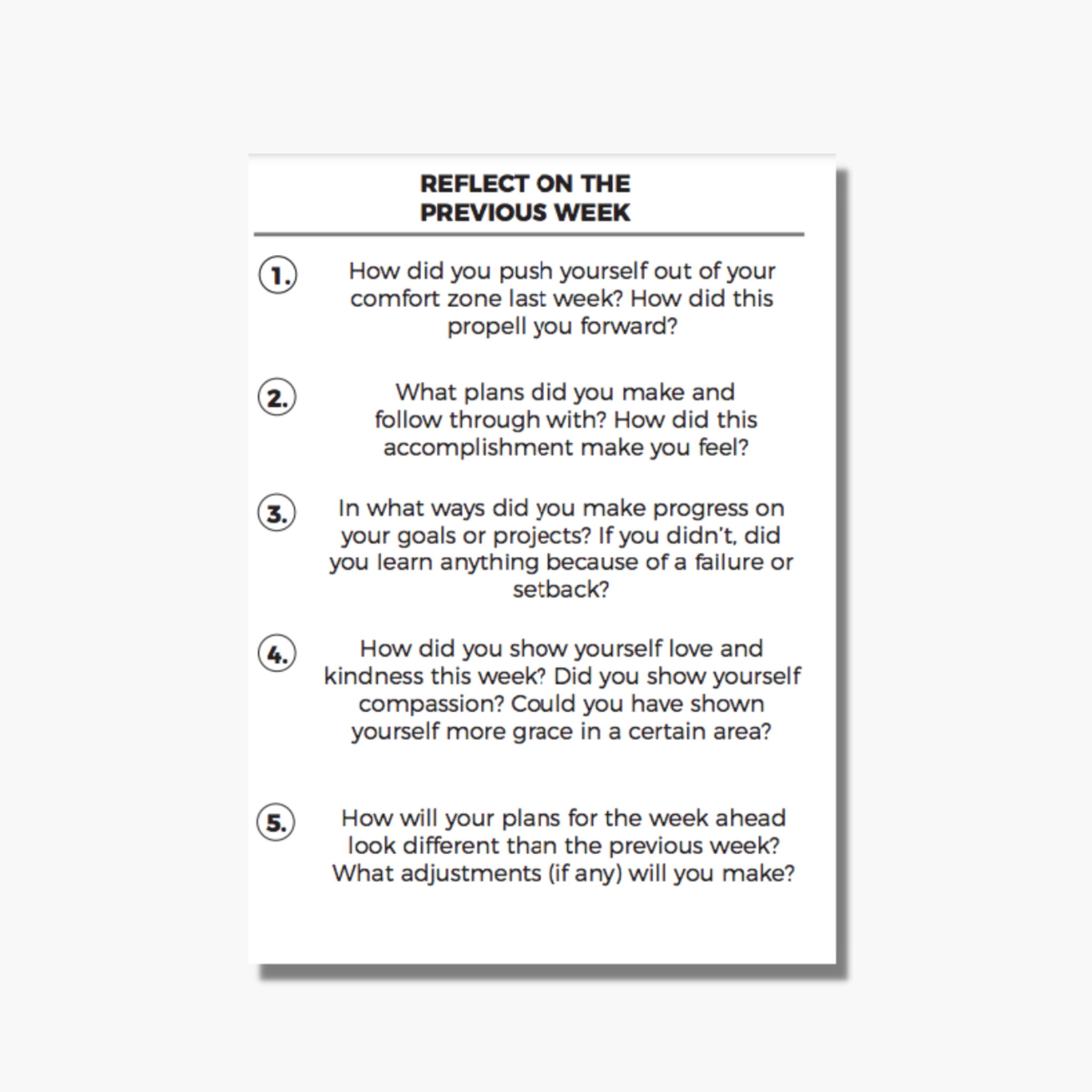 Reflect On The Previous Week - Digital Download