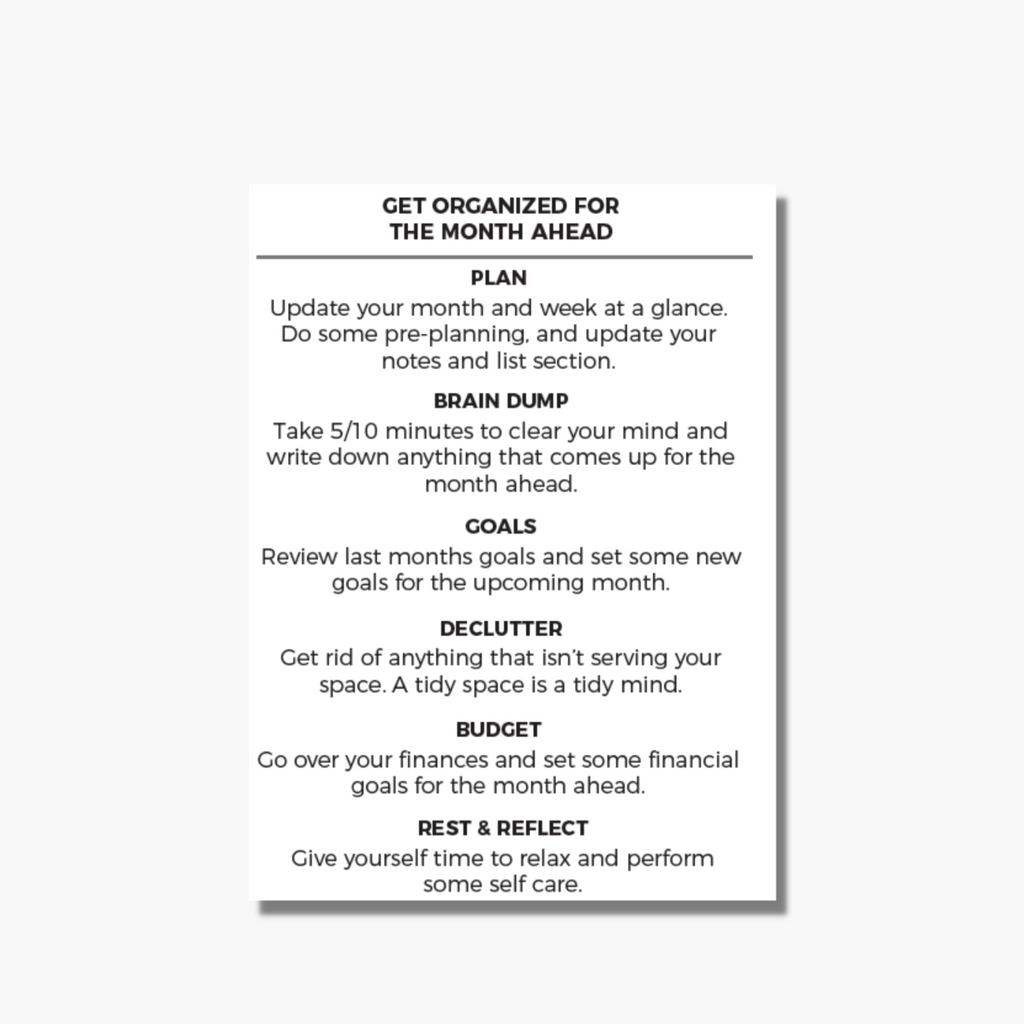 Get Organized For The Month Ahead