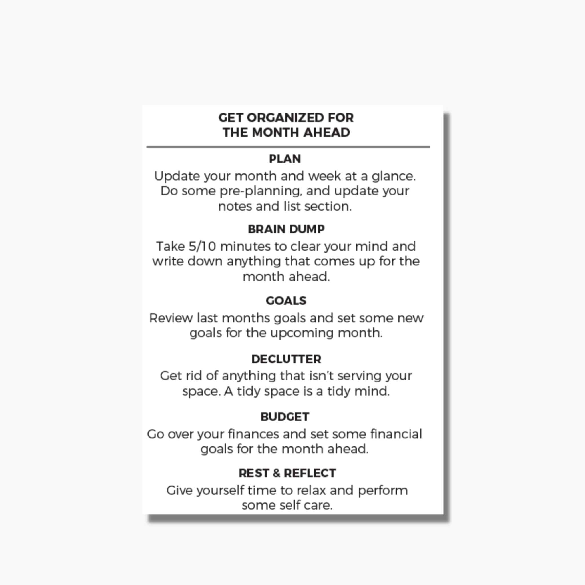 Get Organized For The Month Ahead