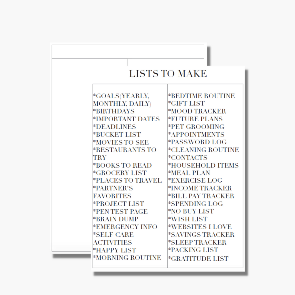 Lists To Make Bundle